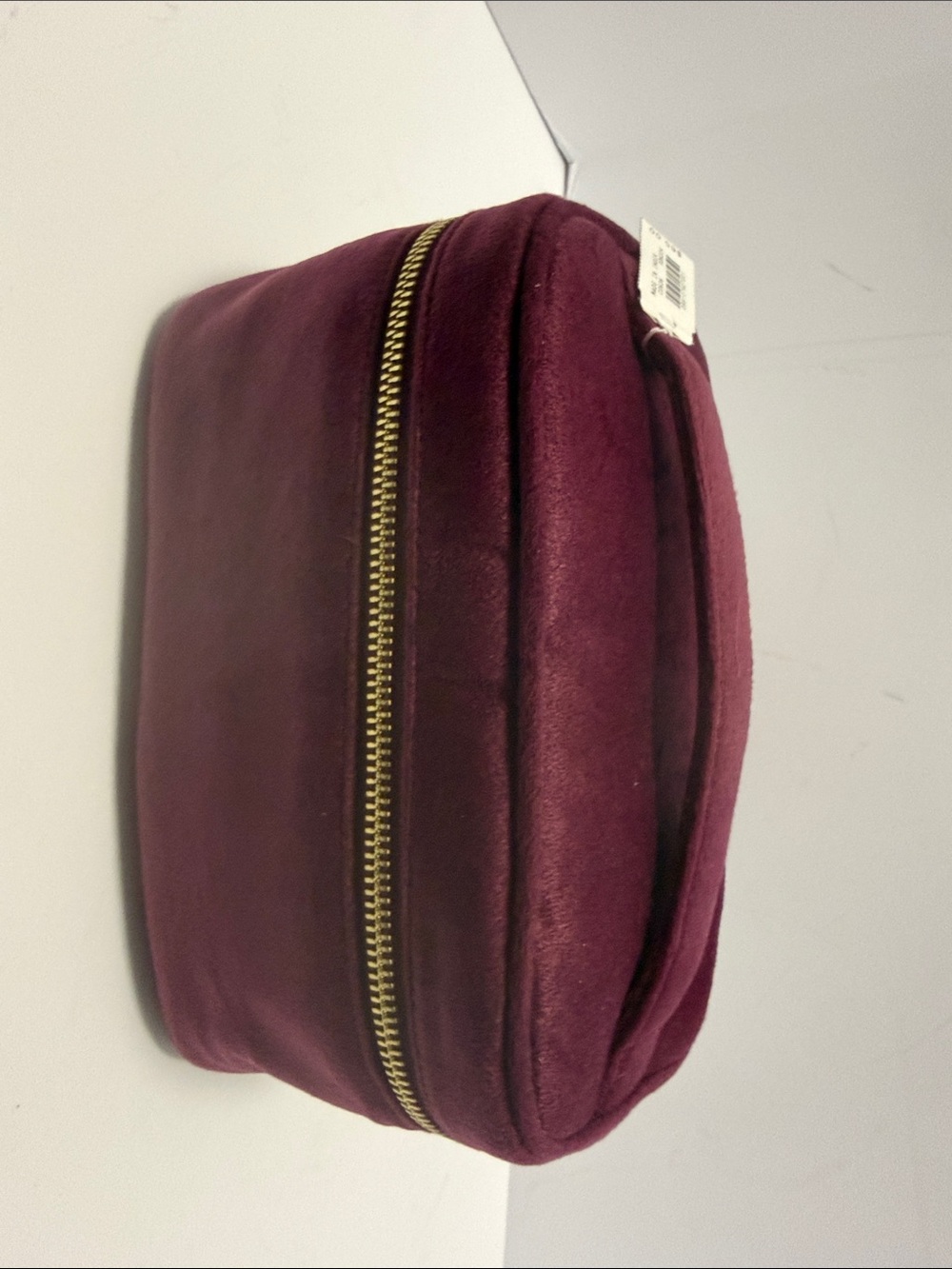 J. Crew Factory Velvet Cosmetic Pouch in Plum